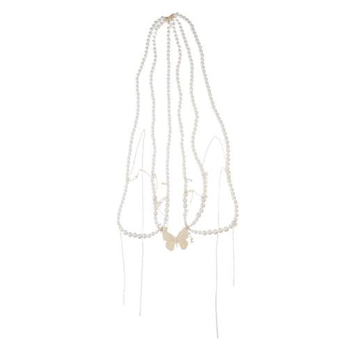 Gatuida Perlen-Taillenkette, Halskette für Damen, mehrlagiger Körperschmuck, Boho-Bauchgürtel, Western-Körperschmuck für Strand-Accessoires, Hochzeit, Party-Kleidung von Gatuida