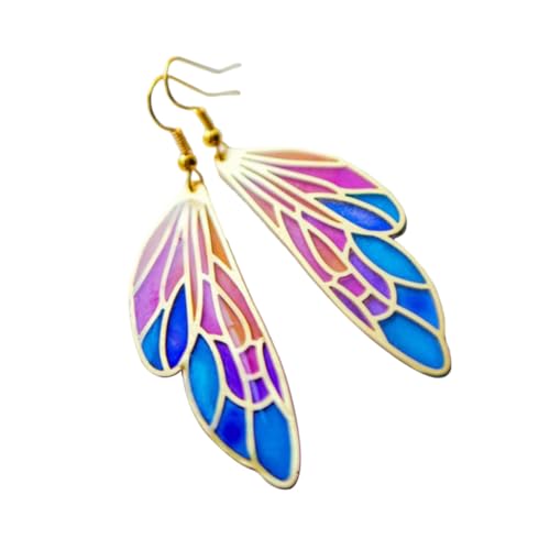 Gatuida Personalisierte Damen Ohrringe Flügel Design Bunte Glitzernde Dragonfly Wings Ohrhänger Modischer Schmuck für Party Alltag und von Gatuida