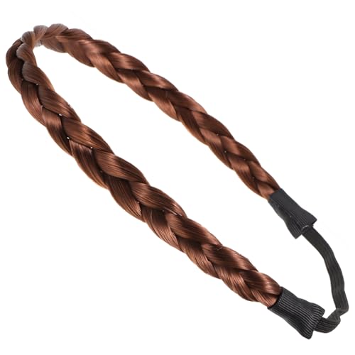 Gatuida Synthetische Haar Flocht Stirnband Für Damen Geflochtenes Haarband in Braun Elastisches Stirnband Mit Klassischen Zöpfen Modisches Haarteil Für Frauen Und Mädchen von Gatuida