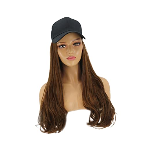 Gatuida Perückenkappe u lockig Mode MS Hüte wellig Schirmmützen für Damen Langhaarperücken für Damen Haarteil mit lässiger Kappe Haarkappe für Perücken Mützenperücken für Damen von Gatuida
