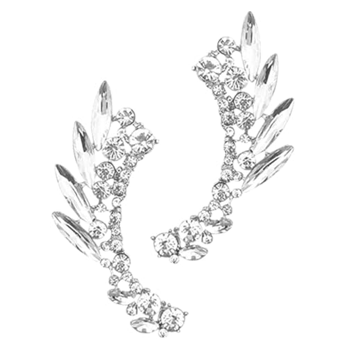 Gatuida Piercing Ear Bone Clips mit Kristallbesatz Modische Ohrklemme für Frauen und Mädchen Langlebige Verformungsfreie Ohrstecker aus Hochwertiger Silberfarbene Ohrmanschetten von Gatuida