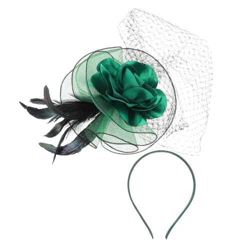 Gatuida Pillbox mit Schleier für Hochzeiten Teepartys Besondere Anlässe Handgefertigt Grün von Gatuida