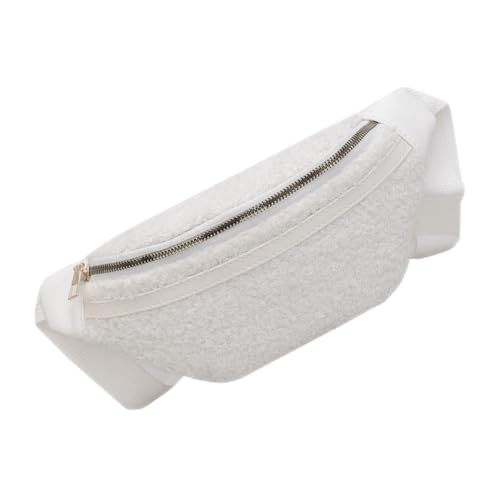 Gatuida Plüsch Bauchtasche Damen Uni Gürteltasche Sportlich Vielseitig Tragbar Hüfttasche für Wandern Laufen Alltag Weiß Stylish Komfortabel von Gatuida