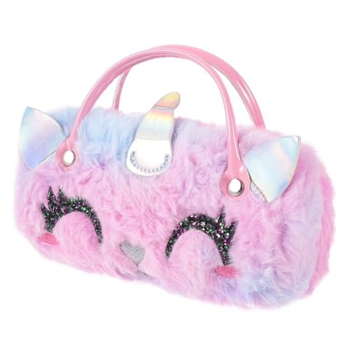 Gatuida Plüsch Einhorn Brillenetui Mädchen Robust Tragbar Weiches Material Handlich Brillen Tasche Violett von Gatuida