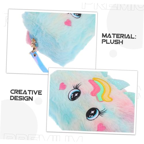 Gatuida Plüsch Federmäppchen Einhorn Groß Kapazität Weich Kuschelig Schreibwarentasche Mädchen Kosmetiktasche Multifunktional Organizer Schule Reise von Gatuida