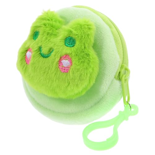 Gatuida Plüsch Frosch Münztasche Sanft und Langlebig Niedliche Cartoon Geldbörse für Mädchen Tragbare Schlüssel Kopfhörer Aufbewahrungstasche Multifunktionales Kleines Portemonnaie von Gatuida