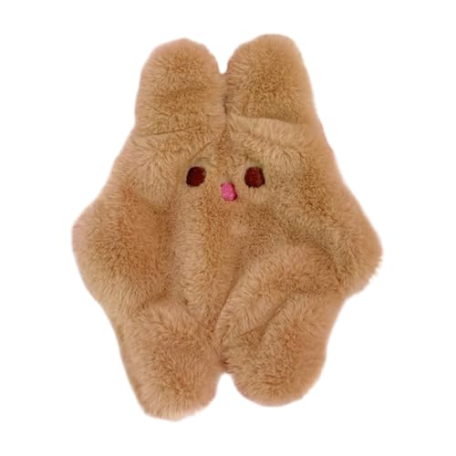 Gatuida Plüsch Hase Münzbeutel mit Reißverschluss Niedliche Mini Geldbörse für Damen und Mädchen Praktische Kleingeldbörse und Kartenetui Kleines Portemonnaie in Khaki für Kosmetik und von Gatuida