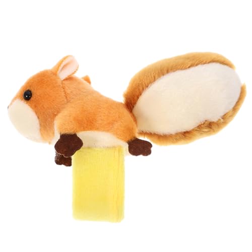 Gatuida Plüsch Schnapparmband Slap Band Kuscheliges Tierarmband Brauner Eichhörnchenform Weiches Langlebiges Stofftier Armband für Erwachsene Leicht und Sicher von Gatuida