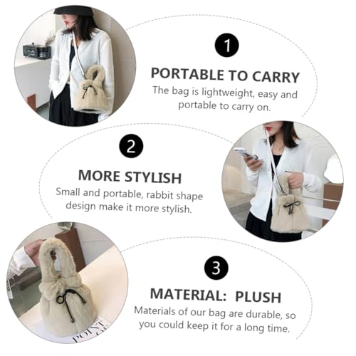 Gatuida Plüsch Schultertasche Damen Große Umhängetasche Winter Weicher und Stylisch Niedliche Reisetasche für Frauen Modische Handtasche mit Kleinformat als Geschenk für Freunde und von Gatuida
