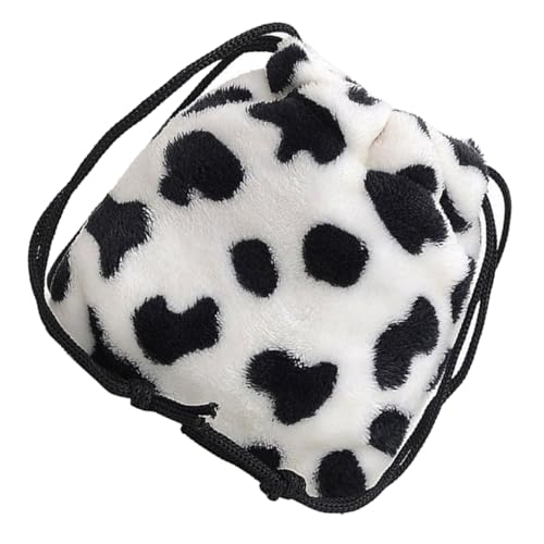 Gatuida Plüsch Umhängetasche mit Kuhmuster Modische Damen Schultertasche Verstellbar als Crossbody oder Einzelschultertasche mit Praktischem Zugband Mittlere Kapazität für Handy Geldbörse von Gatuida