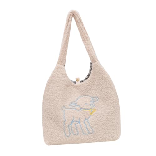 Gatuida Plüsch umhängetasche Damen Einzelschulter Tasche Praktisch Tragbare Handtasche für Alltag Shopping Reise Druckknopf Verschluss und Baumwollmaterial von Gatuida
