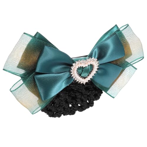 Gatuida Professionelles Haarnetz mit Schleife Elastisches Dutt Haarnetz für Damen Leichtes Haarschmuck Accessoire für Service Ballett Pflege und Beruf Grün Einfach zu Tragen und Schonend von Gatuida