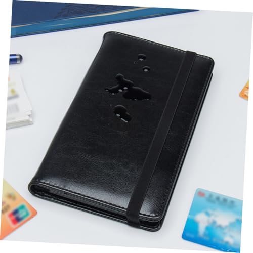 Gatuida Pu Leder Visitenkartenetui mit Großem Fassungsvermögen Elastischem Verschluss Kartenschlitzen Tragbarer Kartenhalter für Business Kredit Namenskarten Elegantes Schwarzes Design von Gatuida