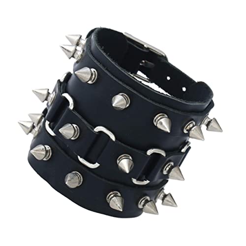 Gatuida Armband Mit Nieten Für Männer Frauen Punk-stil Herrenarmband Aus Rindsleder Spike-armband Für Alltag Und Festivals von Gatuida