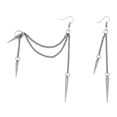 Gatuida Kettenohrringe Mit Quaste Für Frauen Ohrhänger Im Punk-stil Baumelnde Ohrringe Ohrschmuck Aus Legierung Geeignet Für Festivals Und Alltag von Gatuida