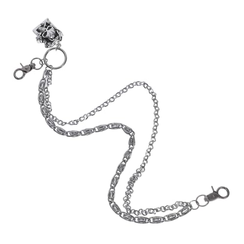 Gatuida Punk Metall Hosenkette Doppel Lagen Skull Design Vintage Jeans Waist Chain Gürtel Biker Hip Hop Accessoire für Männer Halloween Kostüm Gatuida Punk Metall Hosenkette Doppel Lagen Skull Design Vintage Jeans Waist Chain Gürtel Biker Hip Hop Accessoire für Männer Halloween Kostüm von Gatuida