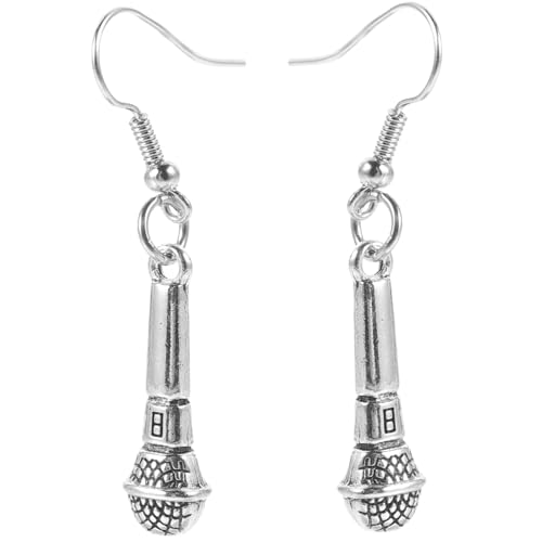 Gatuida Punk Style Mikrofon Ohrstecker Damen Kreative Dangle Ohrringe Musikliebhaber Schmuck Festival Party Accessoire von Gatuida