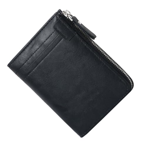 Gatuida RFID Geldbörse Herren Kurz mit Reißverschluss Mehrere Kartenfächer Casual Portmonee mit Geldbeutel Schutz Kompakter Kartenhalter für Business und Alltag Schwarz von Gatuida