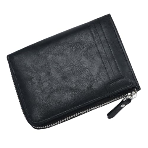 Gatuida RFID Geldbörse Herren Kurz mit Reißverschluss Schutz vor Datendiebstahl Multi kartenfach Modisches Portemonnaie für Alltag und Business Großes Fassungsvermögen Schwarzes Casual von Gatuida