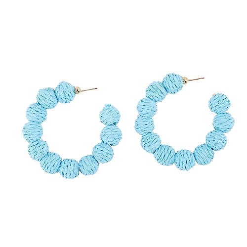 Gatuida Raffia Creolen Ohrringe Handgefertigt aus Langlebigem Rattan Leicht und Hautfreundlich Boho Sommer Ohrschmuck für Damen für Strandurlaub und Freizeit Gatuida Raffia Creolen Ohrringe Handgefertigt aus Langlebigem Rattan Leicht und Hautfreundlich Boho Sommer Ohrschmuck für Damen für Strandurlaub und Freizeit von Gatuida