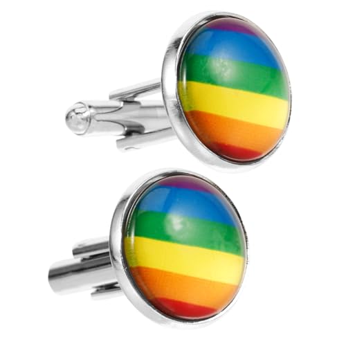 Gatuida Rainbow Manschettenknöpfe Herren Modisch Hemdmanschetten Schmuck für Großvater und Businessanzug von Gatuida