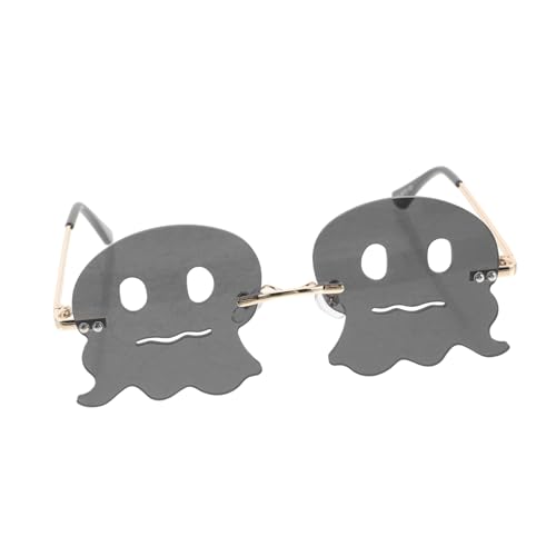 Gatuida Randlose Damen Sonnenbrille Ghost Form Farbverlauf Partybrille Karneval Fasching Uv-schutz Trendiges Accessoire für Festivals und Feiern von Gatuida