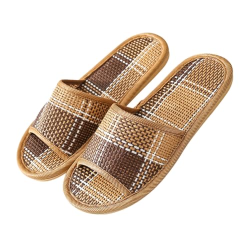 Gatuida Rattan Geflochtene Sommerschuhe Damen Herren Mute Leise Hausschuhe Bequeme Indoor Slipper Leicht Atmungsaktiv Für Zuhause Und Gäste von Gatuida