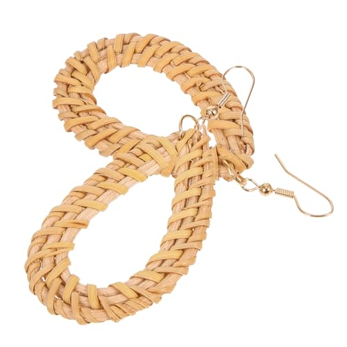Gatuida Rattan Gewebte Ohrringe Damen Handgefertigt Boho Baumelnde Ohrhänger Sommer Strand Schmuck Modisch Leicht Vielseitig für Alltag Party von Gatuida