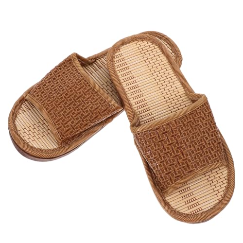 Gatuida Rattan Hausschuhe Damen Herren Sommerschlappen mit Rutschfester Sohle Atmungsaktive Leichte Home Slippers für Innen und Außen Strapazierfähige Pantoletten aus Natürlichem Material von Gatuida