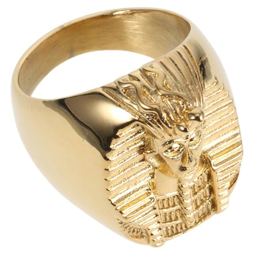 Gatuida Retro Ägyptischer Herrenring aus Vergoldetem Präzise Gefertigt Einstellbare Modisches Schmuckstück als für Männer zu Geburtstag Hochzeit Festival von Gatuida