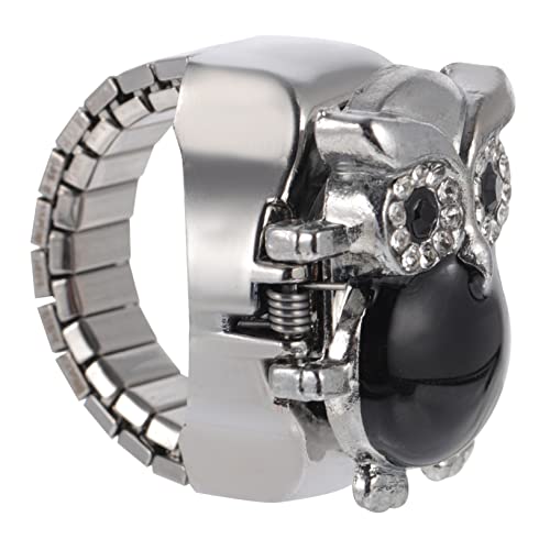 Gatuida Eulenmuster Fingeruhr für Damen Retro Ringuhr Dekorative Kleine Uhr mit Elastischem Armband Praktische Geschenkidee für Frauen Quarz Fingeruhr Gatuida Eulenmuster Fingeruhr für Damen Retro Ringuhr Dekorative Kleine Uhr mit Elastischem Armband Praktische Geschenkidee für Frauen Quarz Fingeruhr von Gatuida