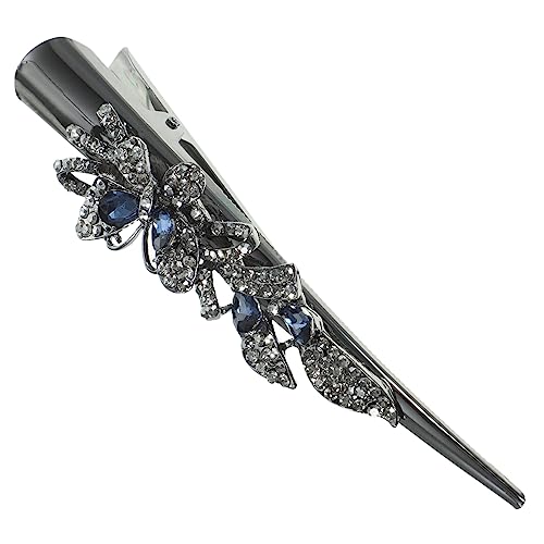 Gatuida Retro Haarklammer mit Kristallbesatz Großer Metall Alligator Haarclip Glänzendes Haaraccessoire für Damen Stabiler Haarschmuck für Hochzeit Parties und Alltag Bequem Langlebig von Gatuida