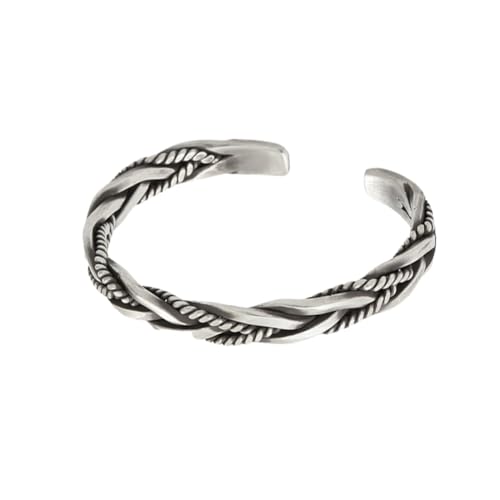 Gatuida Retro Silber Armband Handgefertigt Offenes Design für Damen und Herren Vintage Woven Bangle als für Besondere Anlässe Wie Jahrestage oder Geburtstage Gatuida Retro Silber Armband Handgefertigt Offenes Design für Damen und Herren Vintage Woven Bangle als für Besondere Anlässe Wie Jahrestage oder Geburtstage von Gatuida