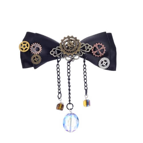 Gatuida Retro Steampunk Haarklammer mit Stoff Schleife und Design Schwarze Haarspange für Damen Eleganter Haarschmuck für Hochzeit Party und Besondere Anlässe Langlebig und Komfortabel von Gatuida