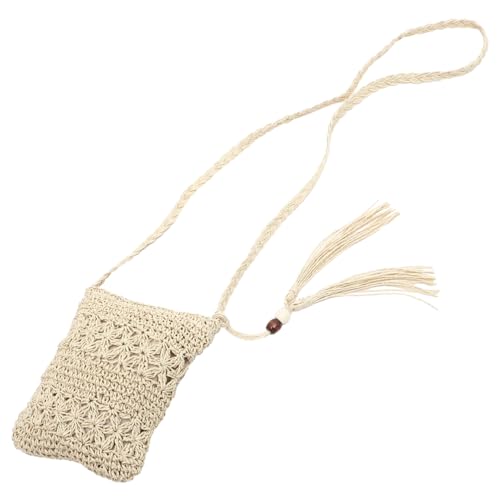 Gatuida Retro Strohtasche Damen Geflochtene Strandtasche mit Großem Fassungsvermögen Robustes Stroh und Stoffmaterial Vielseitige Schultertasche für Urlaub Einkauf und Alltag von Gatuida