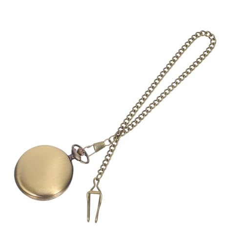 Gatuida Retro-Taschenuhr mit Abnehmbarer Clipkette – glattes Zifferblatt mit römischen Ziffern, große Vintage-Taschenuhr für Männer – altmodische bronzene Weste-Uhr von Gatuida