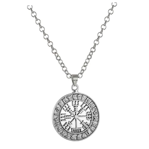 Gatuida Retro Wikinger Halskette Herren Clavicle Chain Anhänger Doppelseitiger Nordic Stil Robust Langlebig für Party Alltag Geschenk von Gatuida