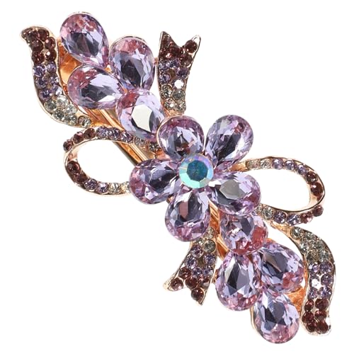 Gatuida Rhinestone Haarklammer mit Federverschluss für Dickes Haar Dekorativer Haarclip Damen Eleganter Haarschmuck für Festliche Anlässe und Alltag Robustes Metall Funkelndes Design von Gatuida