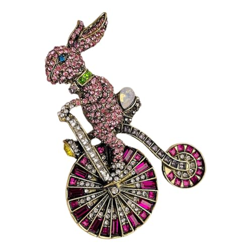 Gatuida Rhinestone Hasenbrosche Metall Pin Eleganter Vintage Lapel Pin für Anzug Schal Kleidung Zubehör von Gatuida