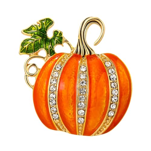 Gatuida Rhinestone Kürbis Brosche Glitzerndes Schmuckstück für Jacken und Schals Leichtes Accessoire für Halloween Party und Herbstmode von Gatuida