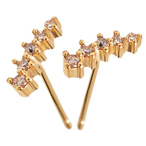 Gatuida Rhinestone Ohrstecker Damen Klein Bling Schmuck Modisch Party Elegant Goldfarben von Gatuida