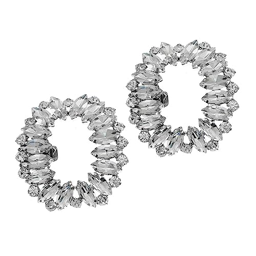 Gatuida Rhinestone Schuhclips Hochwertige Schuhschnallen mit Strassbesatz für Damen Hochzeit Braut Schuhe Dekoration Schuhaccessoires Silber von Gatuida