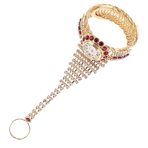 Gatuida Ringarmbanduhr Für Damen Mit Schmuck-Armband Retro-Design Und Praktischer Schnallenfunktion Strapazierfähig Und Verziert Mit Strasssteinen Für Jeden Anlass von Gatuida
