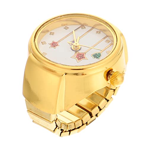 Ringuhr Achten Sie auf Männer Elastizität Fingerring Uhr Ringe Herrenuhren tragbare Fingeruhr exquisiter Uhrenring Quarz Lünette Anschauen schmücken Krankenschwester Zubehör Glas von Gatuida