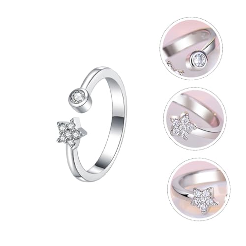 Gatuida Romantischer Stern Damen Ring Offen Verstellbar Feiner Finger Schmuck Deko Ring Stilvoll für Freundinnen und Frauen Elegant und Bequem von Gatuida