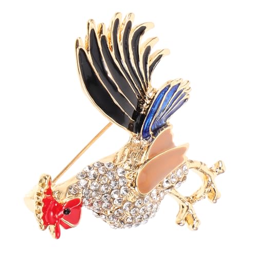 Gatuida Rooster Brosche aus Zinklegierung Feine Anstecknadel für Damen Dekorative Schmucknadel für Strickjacke Schal und Jacke Eleganter Vintage look für Festliche Anlässe von Gatuida