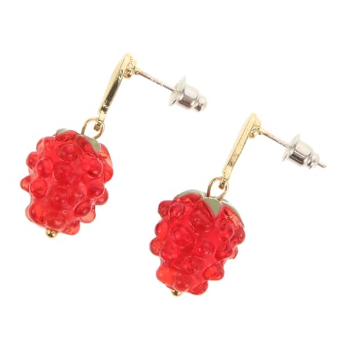 Gatuida Rote Erdbeer Ohrringe Damen Leichtes Design Süße Frucht Form Hängend Ohrhänger für Frühling Sommer Alltag von Gatuida