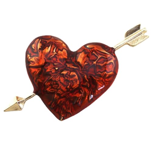 Gatuida Rote Herzbrosche mit aus Legierung Modische Anstecknadel für Damen Langlebiger Schmuck für Kleider Taschen Schals zu Valentinstag und Geburtstag von Gatuida
