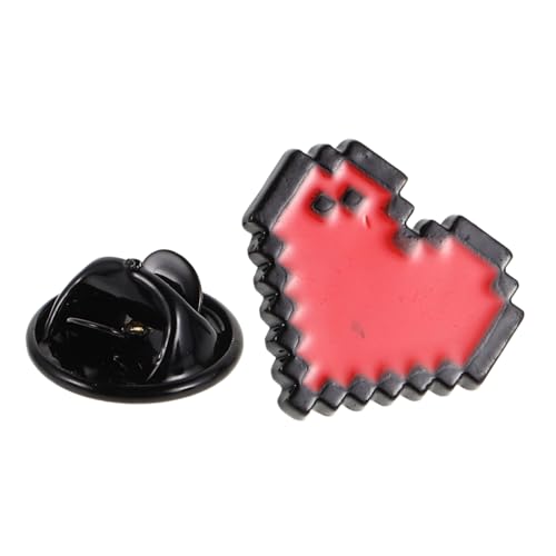 Gatuida Rote Pixel Herz Brosche aus Langlebiger Zinklegierung Modisches Anstecknadel Accessoire für Kleidung Rucksäcke und Taschen Einzigartiges Design zum Valentinstag Awareness Dekor von Gatuida