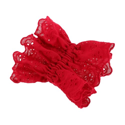 Gatuida Rote Spitzen Haargummis Große Elastische Haarschleifen mit Festem Vielseitig als Haarschmuck Damen Stirnband und Pferdeschwanzhalter für Modische Frisuren von Gatuida